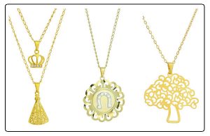 gargantilha folheada com desconto